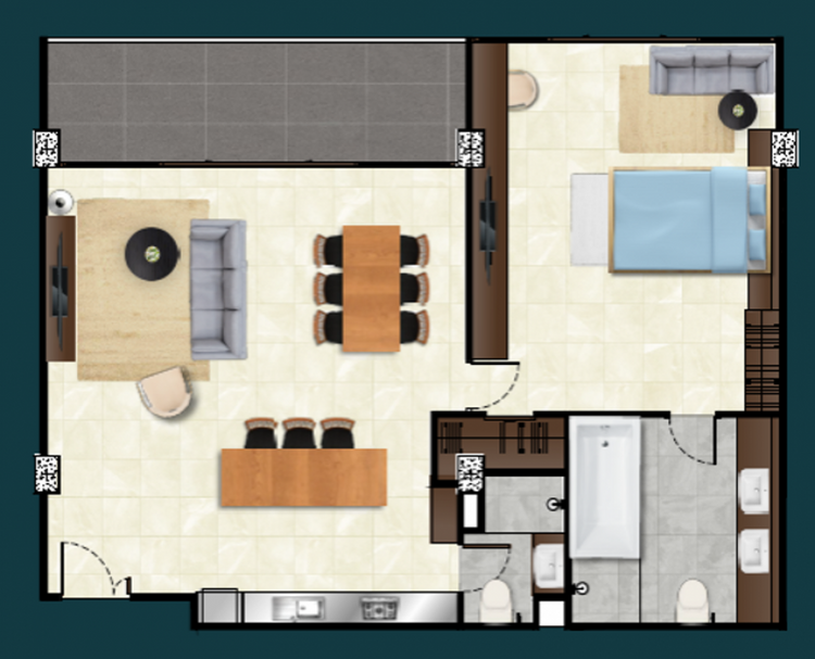 ภาพแบบบ้าน-1 BedRoom