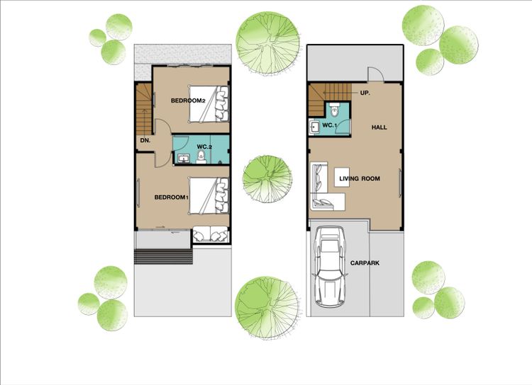 ภาพแบบบ้าน-ทาวน์โฮม 2 ชั้น