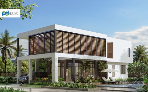 แบบบ้านสไตล์โมเดิร์น ทรอปิคอล 4fu3C012