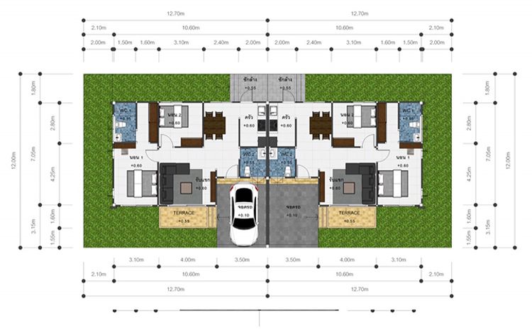 ภาพแบบบ้าน-หมู่บ้านคริสตัลโฮม 2-บ้านแฝดชั้นเดียว