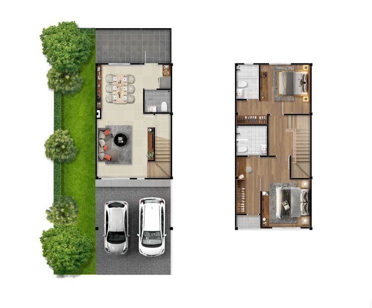 ภาพแบบบ้าน-ทาวน์โฮม 2 ชั้น