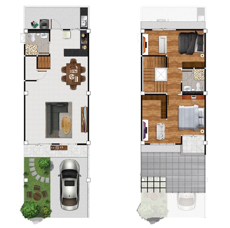 ภาพแบบบ้าน-ทาวน์โฮม 2 ชั้น