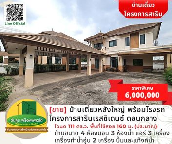 [ขาย] บ้านเดี่ยวหลังใหญ่ พร้อมโรงจอดรถ โครงการสารินเรสซิเดนซ์ ดอนกลาง เมืองอุบลฯ